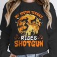 My Boston Terrier Dog Rides Shotgun Witch Halloween Men Women Unisex Sweatshirt, novelty gifts, funny gifts