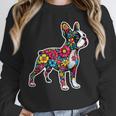 Boston Terrier Floral Vintage Dog Mom Distressed Men Women Kids Unisex Sweatshirt, novelty gifts, funny gifts