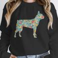 Boston Terrier Flower Silhouette Floral Dog Men Women Girls Kids Unisex Sweatshirt, novelty gifts, funny gifts