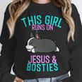 Boston Terrier This Girl Runs On Jesus And Boston Terriers Unisex Sweatshirt, novelty gifts, funny gifts