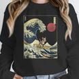 Boston Terrier Japanese Kanagawa Wave Surf Dog Unisex Sweatshirt, novelty gifts, funny gifts