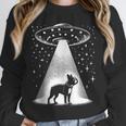 Boston Terrier Mom Dad Dog Alien UFO Unisex Sweatshirt, novelty gifts, funny gifts