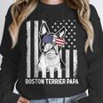 Boston Terrier Papa Cool Dog Lover USA American Flag Men Women Unisex Sweatshirt, novelty gifts, funny gifts