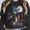 Boston Terrier Selfie Full Moon Flying Witch Halloween Dog Unisex Sweatshirt, novelty gifts, funny gifts