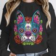 Boston Terrier Sugar Skull Dog Day Of The Dead Unisex Sweatshirt, novelty gifts, funny gifts