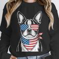Boston Terrier USA Flag Sunglasses Patriotic 4th Of July Unisex Sweatshirt, novelty gifts, funny gifts
