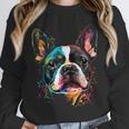 Cute Boston Terrier Puppy Dog Art Lover Unique Painting For Men Women Kids Unisex Sweatshirt, novelty gifts, funny gifts