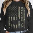 Frenchton Dad French Bulldog Boston Terrier Camo USA Flag Unisex Sweatshirt, novelty gifts, funny gifts