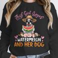 This Girl Loves Watermelon And Her Boston Terrier Dog Mother Unisex Sweatshirt, novelty gifts, funny gifts