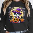 Halloween Boston Terrier Dog Breed With Jack O' Lantern Art Unisex Sweatshirt, novelty gifts, funny gifts