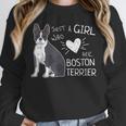 Just A Girl Who Loves Her Boston Terrier Puppy Love Unisex Sweatshirt, novelty gifts, funny gifts