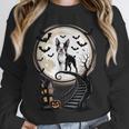 Spooky Halloween Moon Boston Terrier Boston Bull Bostie Unisex Sweatshirt, novelty gifts, funny gifts