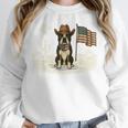 Boston Terrier 4th Of July US American Flag Dog Patriotic Unisex Sweatshirt, novelty gifts, funny gifts