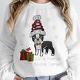Boston Terrier Christmas T Shirt-Life Is Merrier Premium Tri-Blend Unisex Sweatshirt, novelty gifts, funny gifts