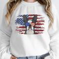 Boston Terrier Dad American Flag 4th Of July Dog Fathers Day Unisex Sweatshirt, novelty gifts, funny gifts