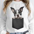 Boston Terrier Dog Puppy Dog In Pocket Cute Pet Lover Unisex Sweatshirt, novelty gifts, funny gifts