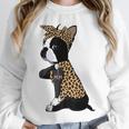Boston Terrier Lover I Love Mom Tattoo Leopard Unisex Sweatshirt, novelty gifts, funny gifts