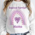 Boston Terrier Mama Cute Rainbow Paw Heart Shape Unisex Sweatshirt, novelty gifts, funny gifts