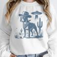 Boston Terrier UFO Cowboy Dog Dog Mom Dog Dad Alien Dog Unisex Sweatshirt, novelty gifts, funny gifts