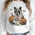 Halloween Boston Terrier Ghost Unisex Sweatshirt, novelty gifts, funny gifts