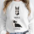 Inhale Exhale Yoga Boston Terrier Tshirt Unisex Sweatshirt, novelty gifts, funny gifts