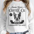Retro Boston Terrier Coffee Dog Mom Coffee Lover Unisex Sweatshirt, novelty gifts, funny gifts