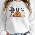Spooky Ghost Boston Terrier Pumpkin Halloween Dog Lover Unisex Sweatshirt, novelty gifts, funny gifts