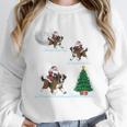 Xmas Lighting Tree Santa Riding Boston Terrier Christmas Unisex Sweatshirt, novelty gifts, funny gifts