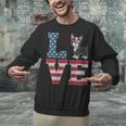 4th Of July Decor Patriotic LOVE Boston Terrier USA Flag Unisex Sweatshirt, Patriotic Boston Terrier Sweatshirts, Boston Terrier 4th Of July Sweatshirts, gift for family, gift for coworker