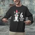 6 Years Old Birthday Boston Terrier Dog Lover 6th Party Kid Unisex Sweatshirt, gift for family, gift for coworker