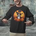 Boston Terrier Bostie Dog Breed Pet Halloween Pumpkins Unisex Sweatshirt, Boston Terrier Halloween Sweatshirts, gift for family, gift for coworker