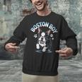 Boston Terrier Boy Cute Cartoon Dog Owner Pet Boston Terrier Unisex Sweatshirt, gift for family, gift for coworker