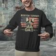 Boston Terrier Dad Dog Lovers American Flag 4th Of July For Women Men Unisex Sweatshirt, American Boston Terrier Sweatshirts, Boston Terrier Dad Sweatshirts, Boston Terrier 4th Of July Sweatshirts, gift for family, gift for coworker