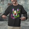 Boston Terrier In Day Of The Dead Sugar Skull Dog Unisex Sweatshirt, gift for family, gift for coworker