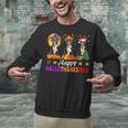 Boston Terrier Dog Halloween Christmas Hallothanksmas Men Women Kids Unisex Sweatshirt, Boston Terrier Halloween Sweatshirts, Boston Terrier Christmas Sweatshirts, gift for family, gift for coworker