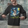Boston Terrier Dog Starry Night Painting Unisex Sweatshirt, gift for family, gift for coworker