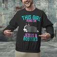 Boston Terrier This Girl Runs On Jesus And Boston Terriers Unisex Sweatshirt, gift for family, gift for coworker
