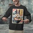 Boston Terrier Ramen Noodles Japanese Art Retro Ocean Waves Unisex Sweatshirt, gift for family, gift for coworker