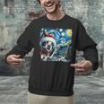 Boston Terrier Santa Starry Night Van Gogh Christmas Dog Men Women Kids Unisex Sweatshirt, Boston Terrier Christmas Sweatshirts, gift for family, gift for coworker