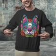 Boston Terrier Sugar Skull Dog Day Of The Dead Unisex Sweatshirt, gift for family, gift for coworker