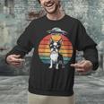 Boston Terrier UFO Alien Boston Terrier Dog Mom Dad Unisex Sweatshirt, Boston Terrier Mom Sweatshirts, Boston Terrier Dad Sweatshirts, gift for family, gift for coworker