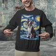 Boston Terrier Van Gogh Starry Night Unisex Sweatshirt, gift for family, gift for coworker