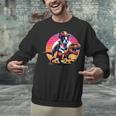 Boston Terrier Wearing A Cowboy Hat On T-Rex Unisex Sweatshirt, gift for family, gift for coworker