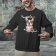 Brown Boston Terrier With Flowers And Feathers Unisex Sweatshirt, gift for family, gift for coworker
