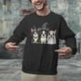 Cute Halloween Boston Terrier Dogs Witch Hat Ghost Dog For Men Women Kids Unisex Sweatshirt, Boston Terrier Ghost Sweatshirts, Boston Terrier Halloween Sweatshirts, gift for family, gift for coworker