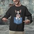 Cute Pocket Boston Terrier Lover Dog Mom Unisex Sweatshirt, Boston Terrier Mom Sweatshirts, gift for family, gift for coworker