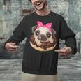 Cute Pug Shirt Donut Girls Dog Unisex Sweatshirt, gift for family, gift for coworker