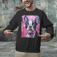 Dog Pink Boston Terrier Unisex Sweatshirt, gift for family, gift for coworker