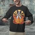 Halloween Retro Boston Terrier Unisex Sweatshirt, Boston Terrier Halloween Sweatshirts, gift for family, gift for coworker