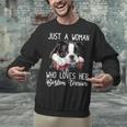 Just a Woman Who Loves Her Boston Terrier Cute Dog Mom Unisex Sweatshirt, Boston Terrier Mom Sweatshirts, gift for family, gift for coworker